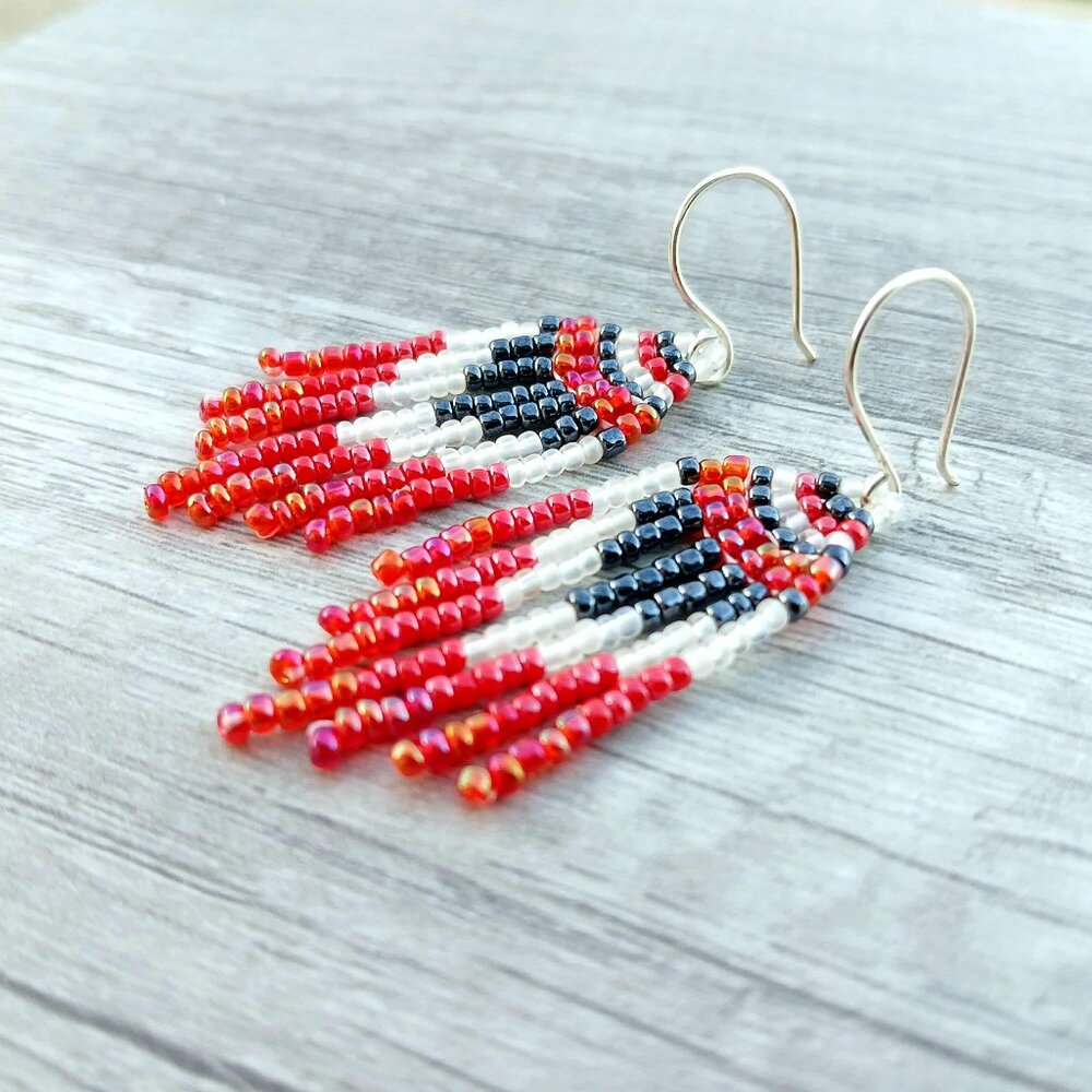 BOGO EARRINGS Small Beaded Fringe Dangle Earrings, 2.25"